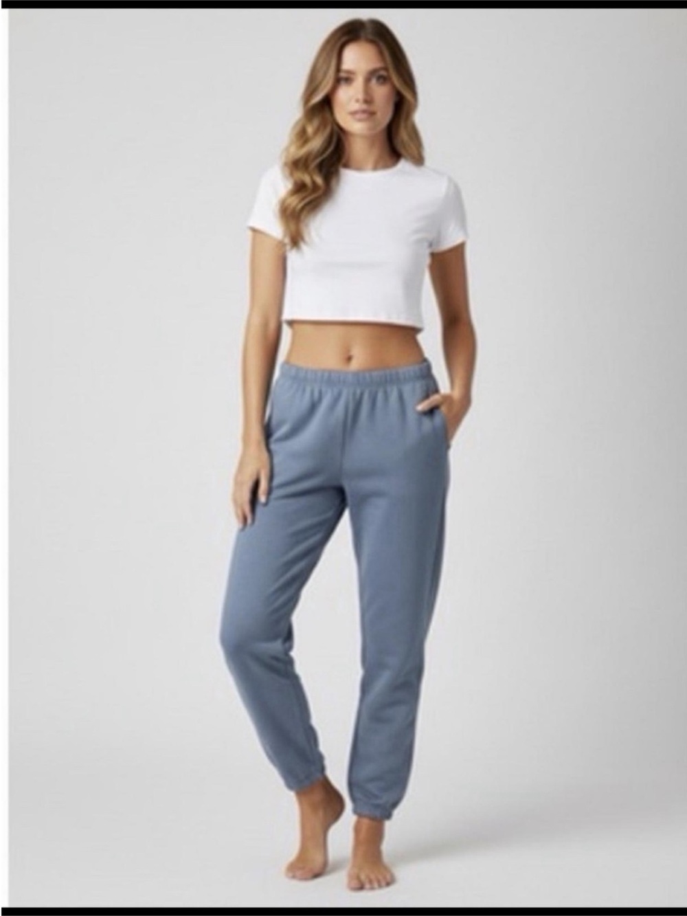 Skims SKIMS French Terry Joggers Sweatpants In Steel Blue Size Medium